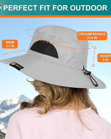 SUN CUBE Wide Brim Sun Hat Men Women, Fishing Hats Sun UV Protection, Mens Hiking Bucket Hat Safari Beach Boonie, UPF 50+
