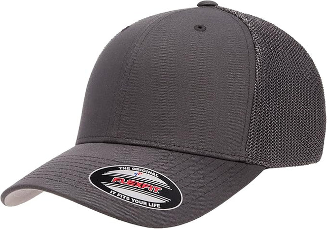 Flexfit 6511 Fitted Mid-Profile Stretchable Mesh Panels Trucker Cap | Bulk Pack Available
