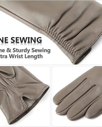 Womens Winter Leather Touchscreen Texting Warm Driving Lambskin Pure Genuine leather Gloves