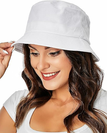Umeepar Unisex Cotton Packable Bucket Hat Sun Hat Plain Colors for Men Women