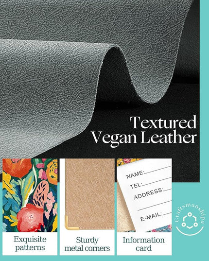 Slohif Passport Holder Lugguage Tag Set Suitcase Cover Wallet Case for Travel Women - Leather Passport Book Personalized Organizer Card Protector Sleeve Essentials Slim Carrier Flower