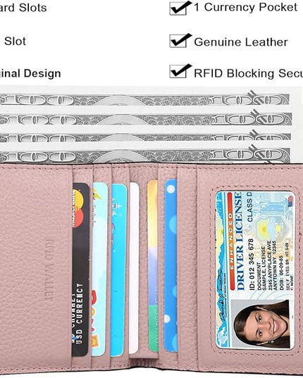 Lavemi Ultra Thin Small Compact Leather Womens Girls Wallets RFID Blocking Credit Card Holder for Women