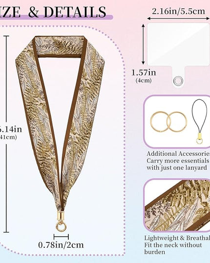 ZOOEASS Phone Lanyard Charm with Tether Tab Neck Lanyards for ID Badges Car Key Women Cute Scarf Keychain Strap Around Neck