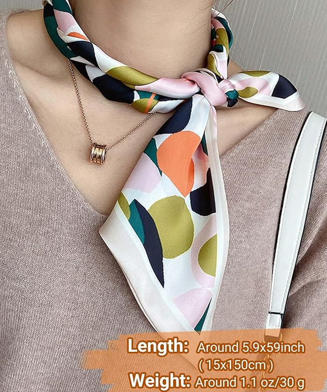 Dailyacc Hair Scarf for Women Fashion Silky Satin Headscarf Wrap Breathable Lightweight Neck Scarves For Handbag