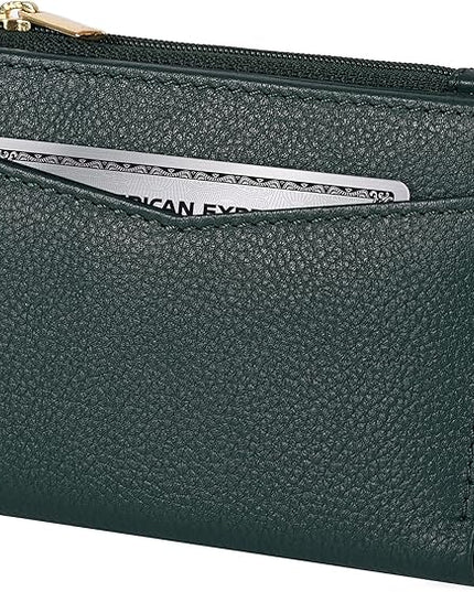 Oak Leathers Leather Wallet For Women - Small RFID Coin Purse Credit Card & ID Holder for Ladies, Gift for Women's, Bifold Wallets (Nappa Dark Green)