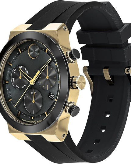Movado Bold Fusion Men's Watch - Swiss Quartz Chronograph Movement, Silicone Strap - 5 ATM Water Resistance - Luxury Fashion Timepiece for Him - 44.50mm