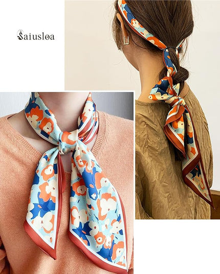 Purse Scarf For Handbags Head Scarves For Women's Hair Bags Scarfs Long Skinny Scarves Fashion Silky