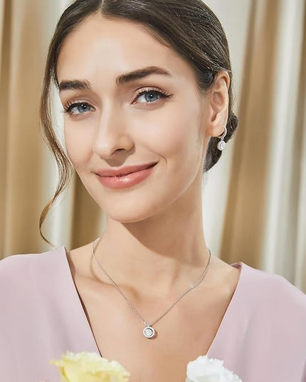 MomentWish Necklace for Women, Sparkling Gift for Her, 1Carat Moissanite Heart Pendent for Her, 925 Sterling Silver Dance Necklace for Anniversary Christmas Valentines
