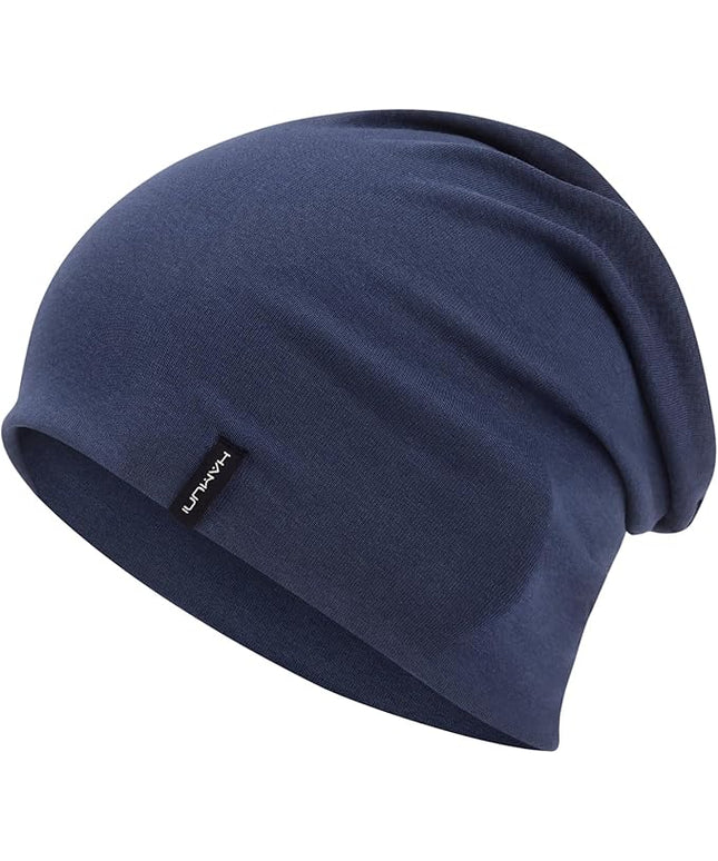 Slouchy Beanie for Women Men Soft Cotton Chemo Hats Double-Layer Warm Beanie Cap for Daily Wear & Transitional Seasons
