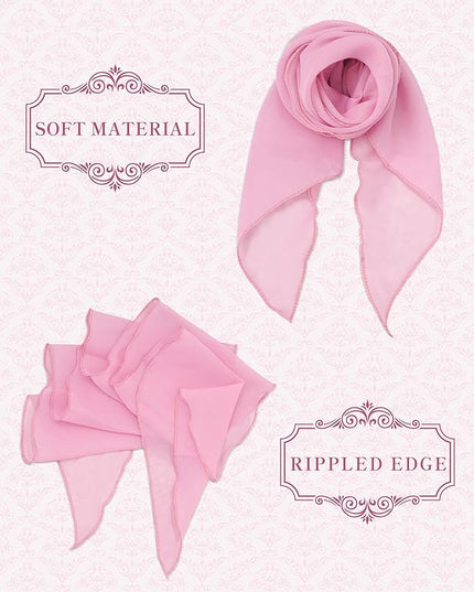 Chiffon Scarf for Women, Removable Flower Neck Scarf Light Soft Fashion Rose Scarves Versatile Headband or Hair Band