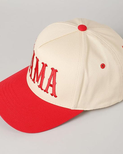 MIRMARU Two-Tone Vintage Canvas Trucker Hats for Men & Women, Adjustable Size Baseball Caps with Trendy Embroidered Design