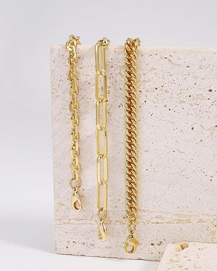 Waterproof Gold Chain Bracelet For Women Non Tarnish,14K Gold Plated Link Dainty Bracelets Stake Layered Bracelet Set Hypoallergen Gold Jewelry