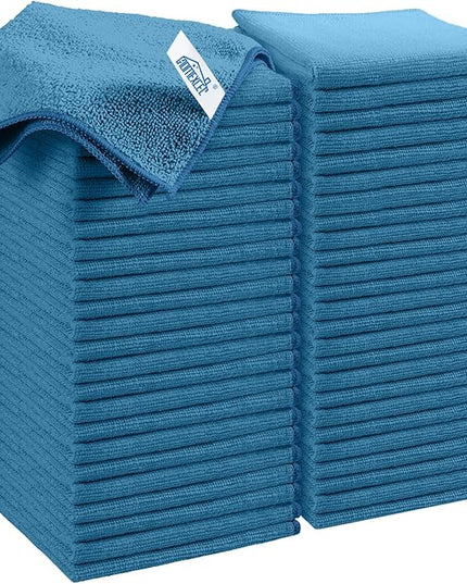 HOMEXCEL Navy Blue Microfiber Cleaning Cloth, 50 Pack Cleaning Towels for Kitchen, Lint Scratch Free, Highly Absorbent, and Reusable Cleaning Rags for House, Window and Glass, Cars, 11.5 X11.5 inch