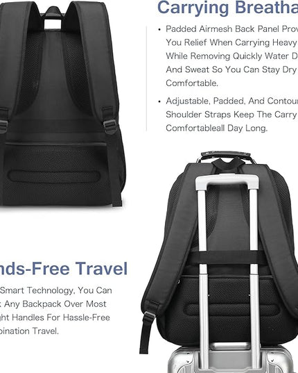 Extra Large Laptop Backpack for Men,37L Gaming Laptop Backpack,18.4Inch Travel Backpack with USB Charging Port, Business Flight Approved -Big Capacity Computer Bag College Bookbag, Black Black