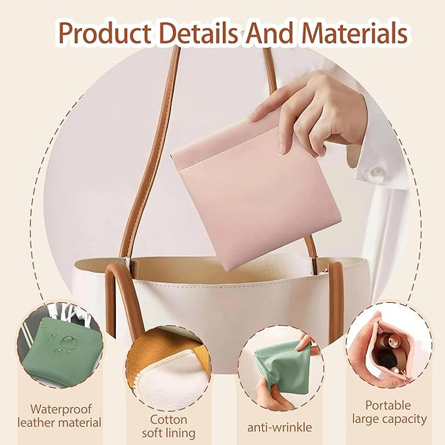 4Pcs Personalized Snap Closure Leather Organizer Pouch,Portable Small Makeup Bag for Women,Coin Purse Lipstick Cosmetics Accessories Organizer,Small Travel Kit Storage Pouch ﻿ (B)