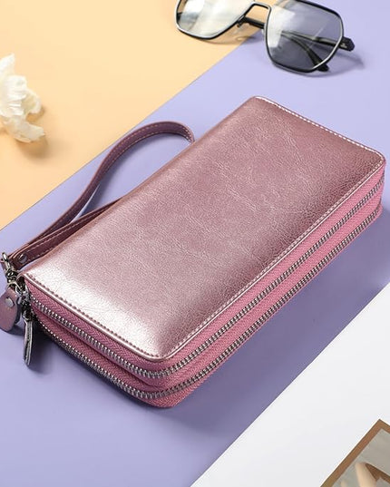 Lavemi Small Compact Women Wallet RFID Blocking Genuine Leather Bifold Purse with ID Windows