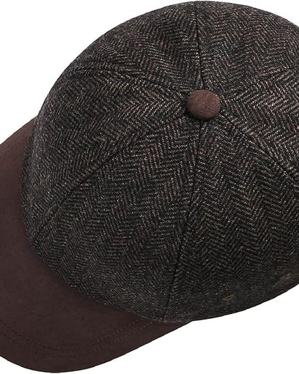 BOTVELA Wool Baseball Cap for Men Adjustable Unstructured Tweed Hat