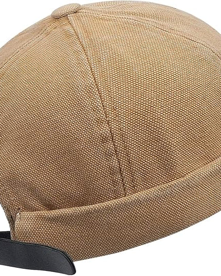 Croogo Denim Docker Hat Fashion Brimless Beanie Hat Retro Worker Skull Cap Rolled Cuff Sailor Cap Hip Hop Dancing Watch Cap