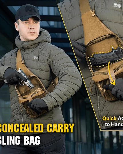 M-Tac CCW Sling Bag for Men & Women - EDC Shoulder Bag Tactical - Crossbody Concealed Carry Bag - Mens Chest Pack