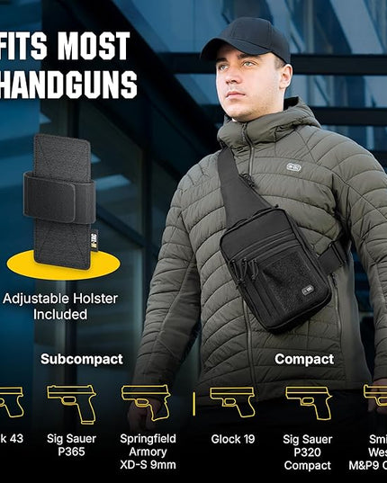 M-Tac CCW Sling Bag for Men & Women - EDC Shoulder Bag Tactical - Crossbody Concealed Carry Bag - Mens Chest Pack