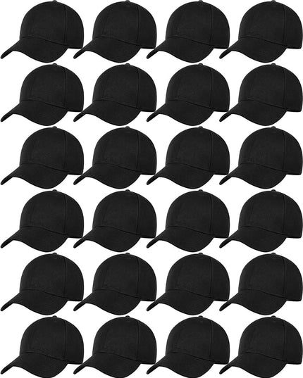 Handepo 24 Pcs Blank Baseball Cap Adjustable Back Strap Plain Blank Camouflage Hat Unisex Baseball Cap for Trucker Men Women