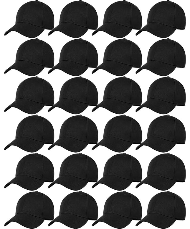 Handepo 24 Pcs Blank Baseball Cap Adjustable Back Strap Plain Blank Camouflage Hat Unisex Baseball Cap for Trucker Men Women