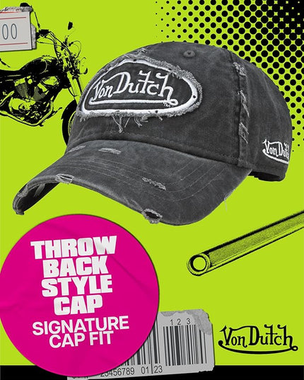 Von Dutch Men & Womens Baseball Caps - Breathable Adjustable Snapback Soft Cotton Canvas Curved Brim Vintage Hat