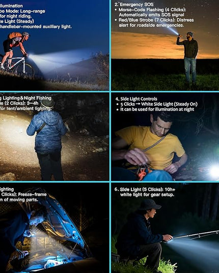 3-in-1 Keychain Flashlight, Rechargeable 500/1200 Lumens EDC Tool with Red/Blue Strobe, Emergency Recharge Your Phone , IPX7 Waterproof, Portable for Outdoor, Camping, Hiking & Survival Gear
