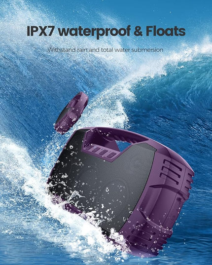 Houl Zallee IPX7 Waterproof Bluetooth Speaker, 40W Portable Wireless Speakers, 32H Playtime, Stereo Loud Sound, Deep Bass, with Handle, Bluetooth 5.0, Built-in Mic, for Party/Pool/Camping/Gifts