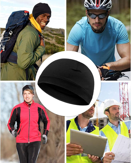Syhood 4 Pcs Cotton Skull Caps for Men Women Breathable Beanie Thin Sleep Hat Night Running Cap Helmet Liner for Cycling Gym