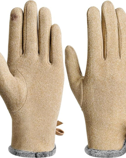 Vagasi Winter Gloves for Women, Touch Screen Cold Weather Thermal Warm Windproof Gloves, Soft Thick Fleece Lining Glove