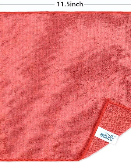 HOMEXCEL Red Microfiber Cleaning Cloth, 100 Pack Cleaning Towels for Kitchen, Lint Free, Scratch-Free, Highly Absorbent, and Reusable Cleaning Rags for House, Window and Glass, Cars, 11.5 X11.5 inch