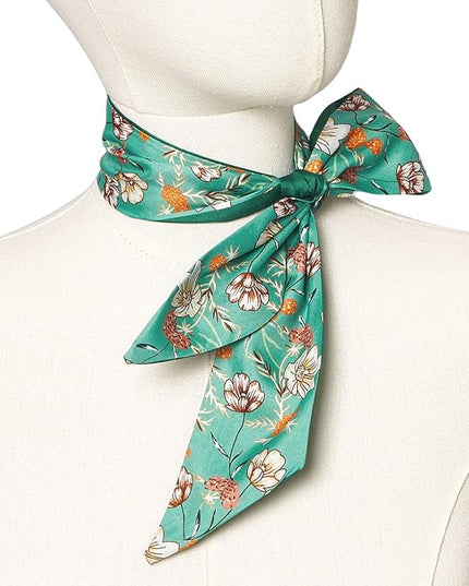 4 Pack Purse Scarf Handbags Skinny Twill Hair Scarves Narrow Neck Scarf Band Women Fashion Accessories Bag Charms