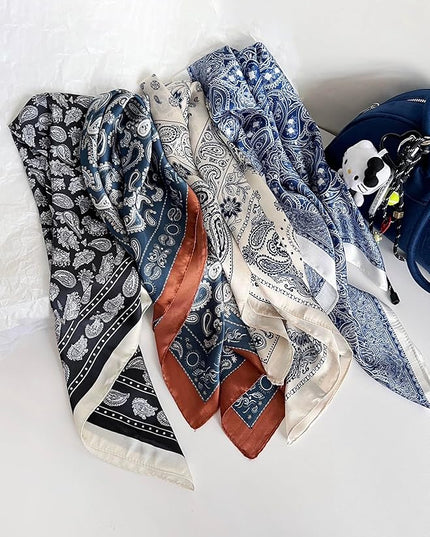 Head Bandanas Scarf for Women Silk Satin Hair Scarf Lightweight Vintage Fashion Square Neck Scarves Gift