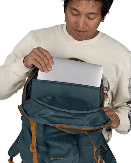 Osprey Daylite Plus Commuter Backpack - Everyday Pack with Laptop Sleeve, Bottle Pockets, and Extra Storage, Mystery White/Multi