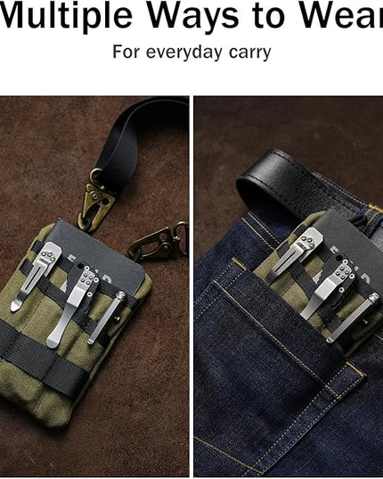 VIPERADE VE1-OW EDC Pouch, Waxed Canvas Pocket Organizer, EDC Pocket Organizer Pouch for Men, 3 Tool Slots with 1 Zipper Pocket Great for EDC Gears