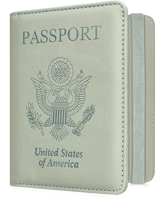 ACdream RFID BLOCKING Passport Holder Travel Wallet - Premium PU Leather Cover Passport Book with Card Holder, Pen Holder, Keep Organization, and Travel Essentials for Women and Men, Agave Green