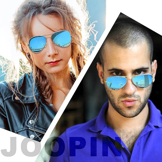 Joopin Polarized Metal Aviation Sunglasses Men, Classic Military Sun Glasses Women, Rectangle Shades UV400 Protection Costume