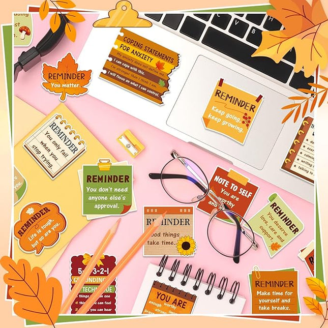 300 Pcs Mental Health Stickers Holiday Positive Affirmation Decor Inspirational Motivational Encouraging Care Quote Decals for Laptop Water Bottle Students Teens Adults(Thanksgiving)
