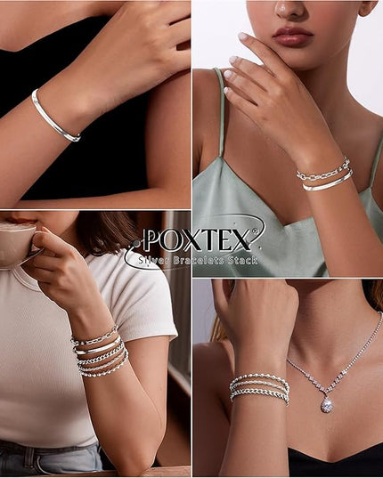 Gold Bracelets Set for Women Stack, Dainty Thick Bracelets Stack for Women Trendy, Simple Thin Gold Plated Cuff Stackable Bracelets With Beaded Cuban Paperclip Snake Rope Bangle Hand Chain Jewelry Gifts for Women Non Tainish