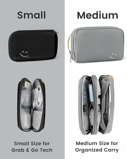 Travelkin Travel Cord Organizer, Small Electronic Organizer Travel Case, Cable Organizer Bag For Cords,Chargers Phone, Sd Card,Usbs (Black)