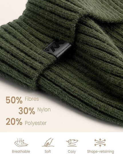 Winter Beanie Hat for Men & Women, Fleece Lined Thermal Knit Hat Ski Beanie Skull Cap Cuffed Cap for Cold Weather