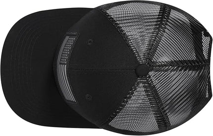 AURR American Flag Trucker Hat, Patriotic Baseball Cap for Men & Women, Breathable Mesh Adjustable Snapback, USA Flag Patch