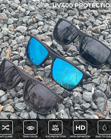 KALIYADI Polarized Sunglasses for Men, Lightweight Sun Glasses with UV Protection for Driving Fishing Golf