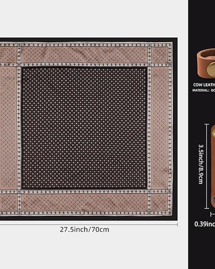 27.5 Inches Square Silk Feeling Neck Scarf for Men Necktie Silk Bandanas Pocket Square Cowboy Scarves