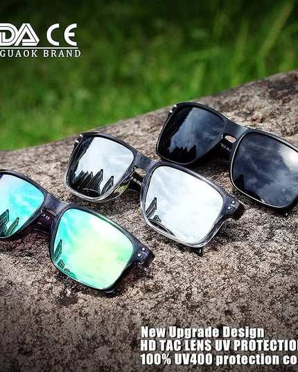 KUGUAOK Polarized Square Sunglasses For Men and Women Matte Finish Sun Glasses UV Protection Glasses
