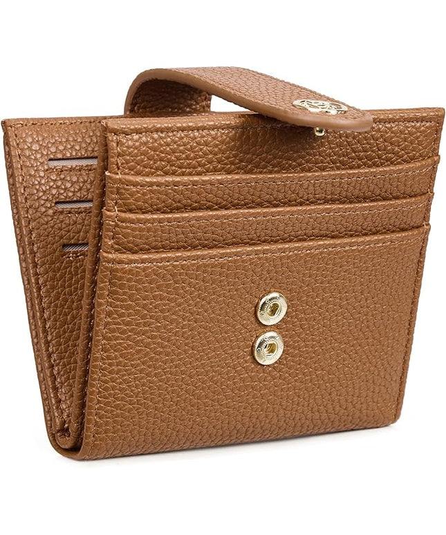 BOSTANTEN Slim Wallet for Women Small RFID Blocking Credit Card Holder Leather Bifold Wallets with Zipper Coin Pocket Brown
