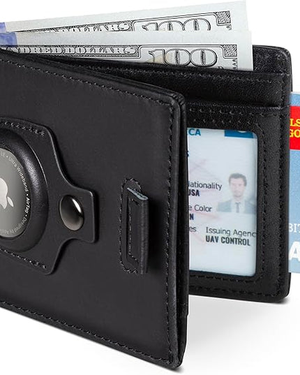 SERMAN BRANDS RFID Blocking Slim Bifold Genuine Leather Thin Minimalist Front Pocket Wallets for Men Billfold Wallet Men Gift