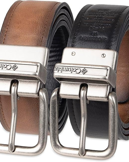 Columbia Men's 2-in-1 Reversible Casual Leather Belt for Versatile Everyday Style