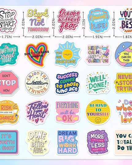 200 Pcs Motivational Stickers, Holographic Affirmation Sticker Pack, Positive Journal Encouraging Shiny Quotes for Teens, Adults, Students, Waterproof Laptop Decals